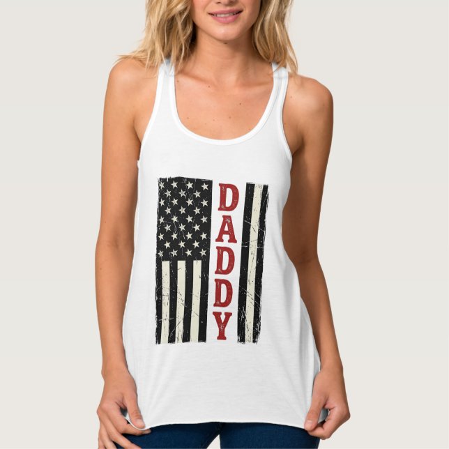 Distressed Daddy American Flag Shirt Design_1 (Front)
