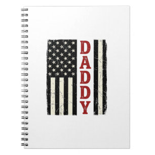 Distressed Daddy American Flag Shirt Design_1 Notebook
