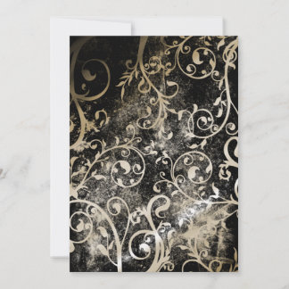 Distressed Damask Gothic Grunge Wedding Invitation