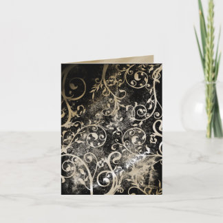 Distressed Damask Gothic Grunge Wedding RSVP Invitation