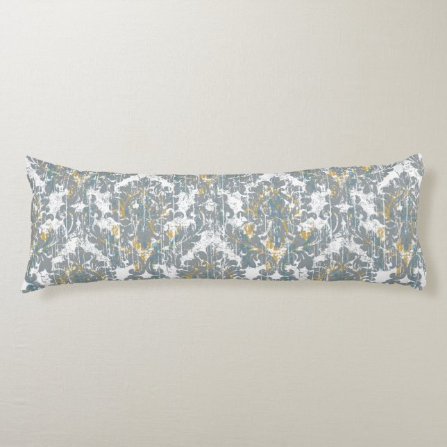 Distressed Damask Pattern Body Cushion (Front)