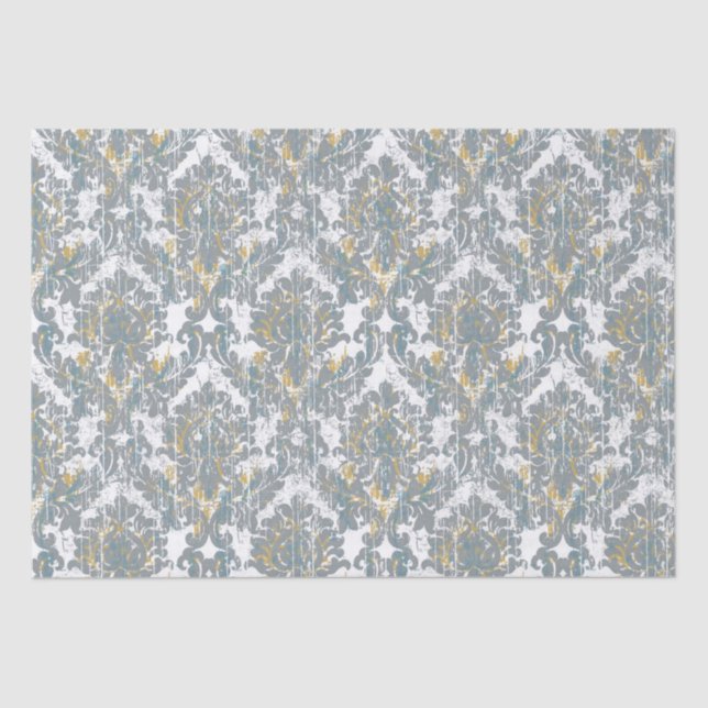 Distressed Damask Pattern  Tissue Paper (Front)