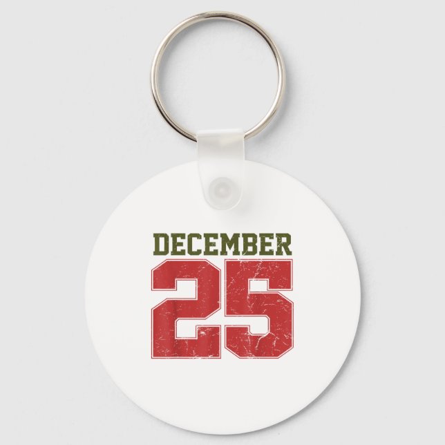 Distressed December 25  Key Ring (Front)