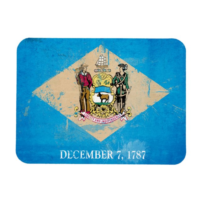 Distressed Delaware Flag Magnet (Horizontal)