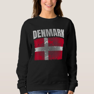 Distressed Denmark Flag Graphic For Men Women Kids Sweatshirt