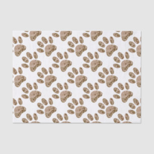 Distressed Desert Camo Dog Paw Print Tissue Paper