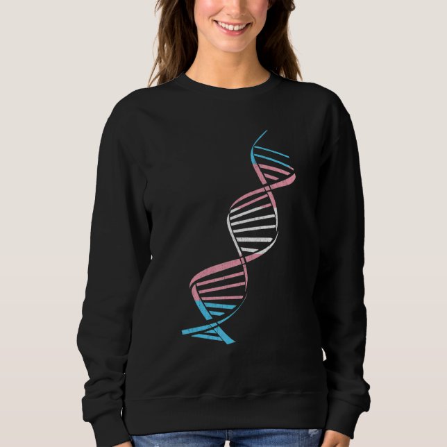 Distressed Dna Lgbt Transgender Flag Sweatshirt (Front)
