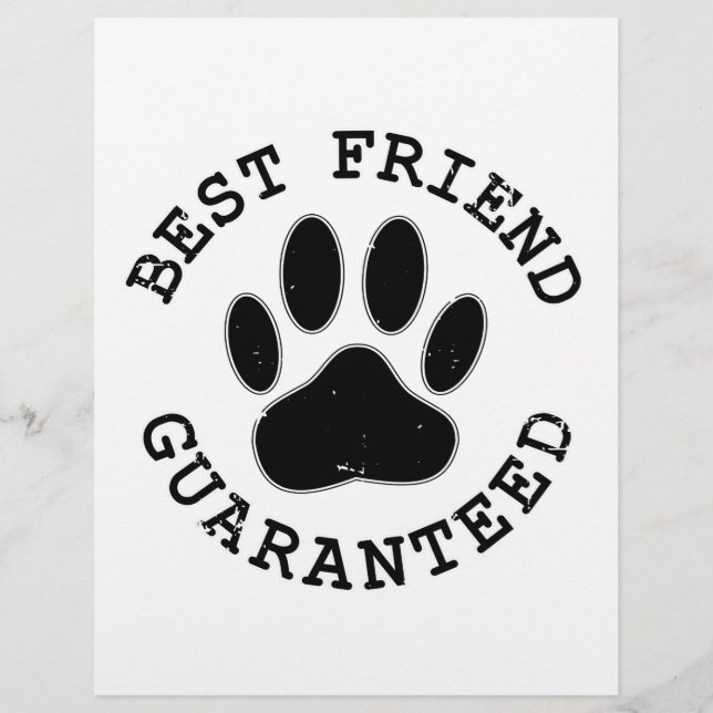 Distressed Dog Paw Best Friend Guaranteed (Front)
