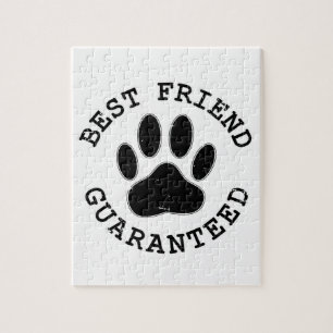 Distressed Dog Paw Best Friend Guaranteed Jigsaw Puzzle