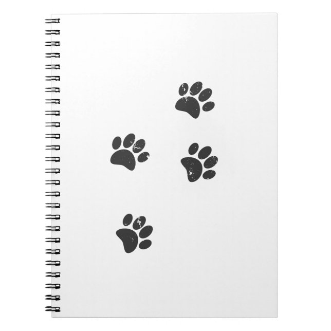Distressed Dog Paw Tracks Notebook (Front)