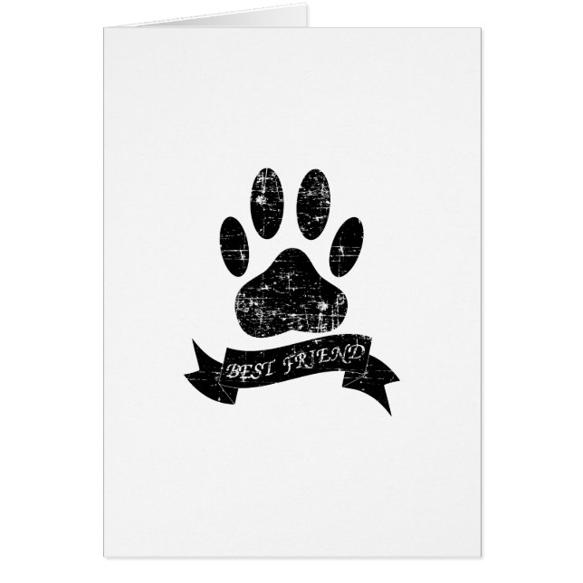 Distressed Dog Paw With Ribbon (Front)