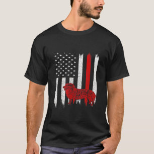 Distressed dog With American Flag T-Shirt