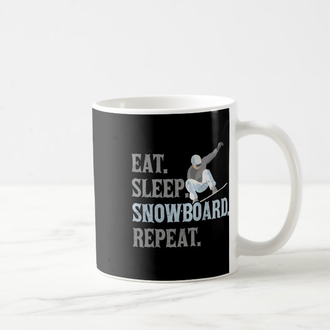 Distressed Eat. Sleep. Snowboard Repeat. Snowboard Coffee Mug (Right)