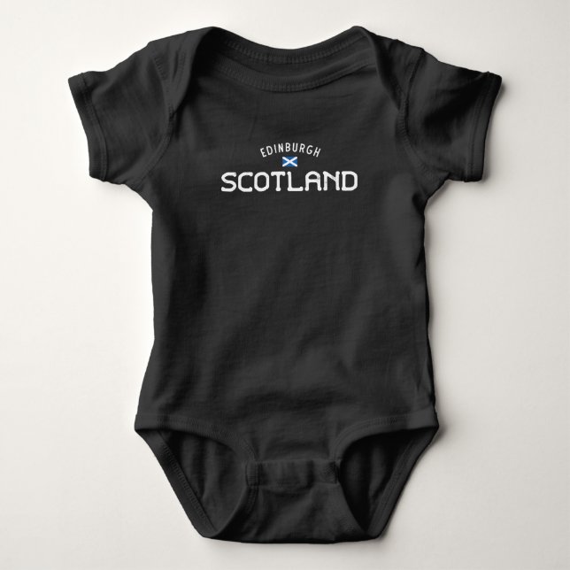 Distressed Edinburgh Scotland Baby Bodysuit (Front)