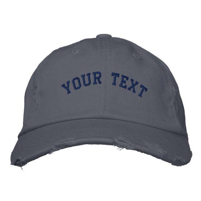 Distressed Embroidered  Cap Scotland Blue (Front)