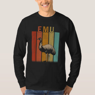 Distressed Emu   Men Women Kid Cute Emu Retro T-Shirt
