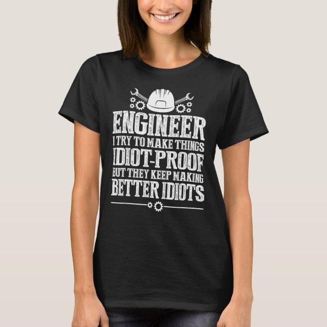 Distressed Engineer Men Women  Engineering Mechani T-Shirt (Front)