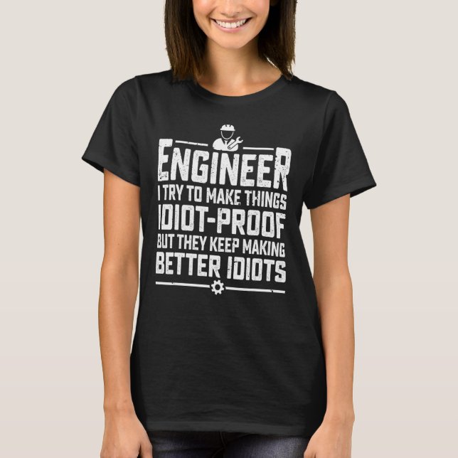 Distressed Engineer Men Women  Engineering Mechani T-Shirt (Front)