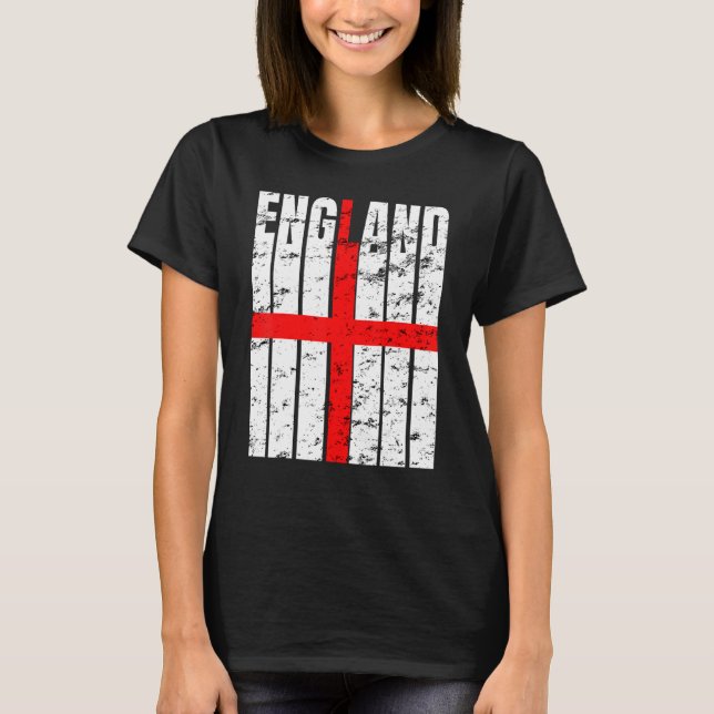 Distressed England Silhouette  Vintage English Fla T-Shirt (Front)