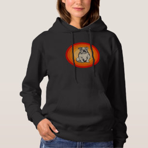 Distressed English Bulldog  Retro Style Hoodie