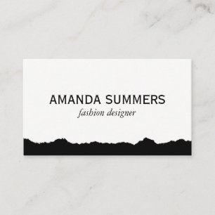 Distressed Fabric Black and White Business Card