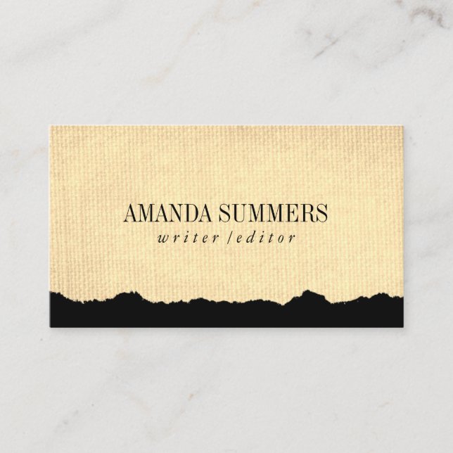 Distressed Fabric Business Card (Front)