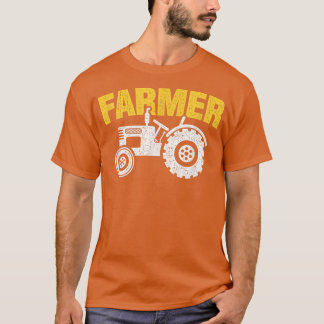 Distressed Farm Tractor Farmer Graphic T-Shirt