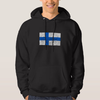 Distressed Finland Flag Hoodie