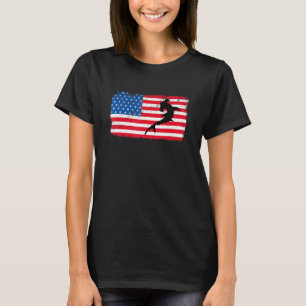 Distressed Flag 4th July Patriotic Shark American T-Shirt