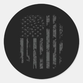 Distressed Flag Usa Military Classic Round Sticker