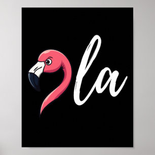 Distressed Flamingo Comma La Funny Kamala Harris P Poster