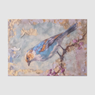 Distressed Floral Bird Tissue Paper
