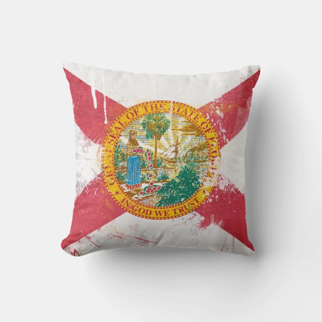 Distressed Florida Flag Cushion (Front)