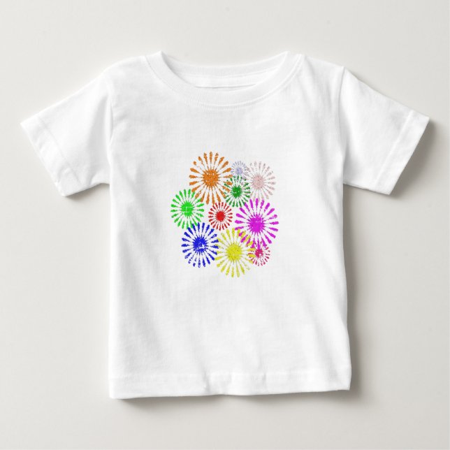 Distressed Flower Burst Baby T-Shirt (Front)