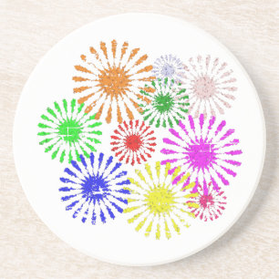Distressed Flower Burst Coaster
