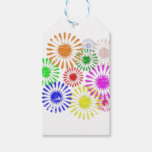 Distressed Flower Burst Gift Tags