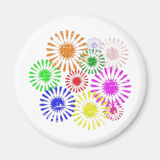 Distressed Flower Burst Magnet (Front)