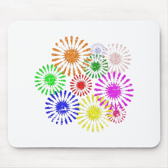 Distressed Flower Burst Mouse Pad (Front)
