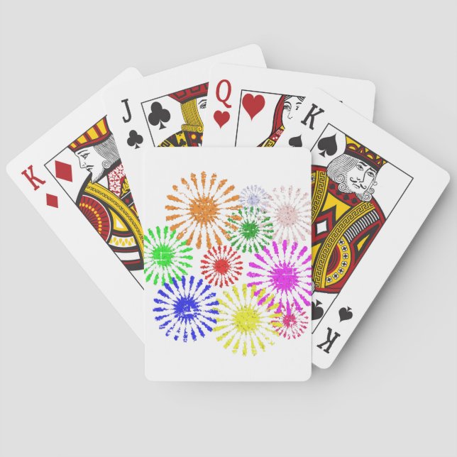 Distressed Flower Burst Playing Cards (Back)