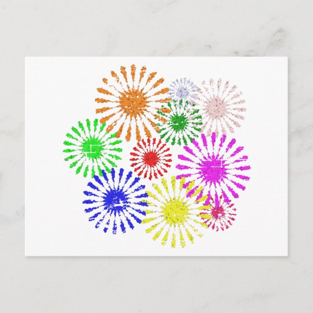 Distressed Flower Burst Postcard (Front)