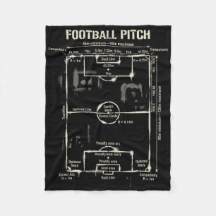 Distressed Footll Pitch Diagram Soccer Field Layou Fleece Blanket