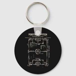 Distressed Footll Pitch Diagram Soccer Field Layou Key Ring