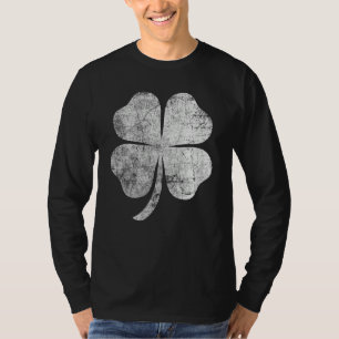 Distressed Four Leaf Clover St Patrick's Day T-Shirt