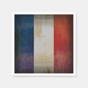 Distressed France Flag Napkin