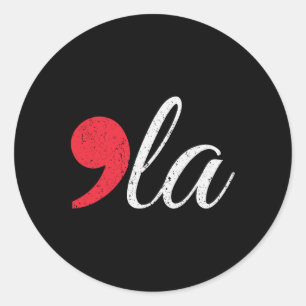 Distressed Funny Comma La Kamala Harris Classic Round Sticker