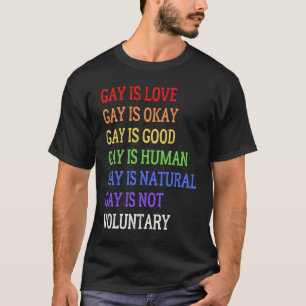 Distressed Gay is Love Gay is Not Voluntary LGBT P T-Shirt