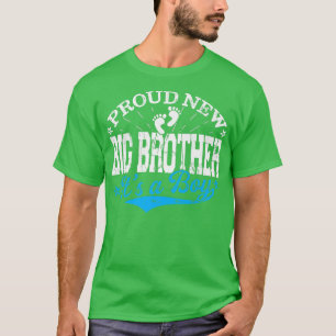 Distressed Gender Reveal Proud New Big Brother It' T-Shirt
