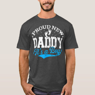 Distressed Gender Reveal Proud New Daddy It's A Bo T-Shirt