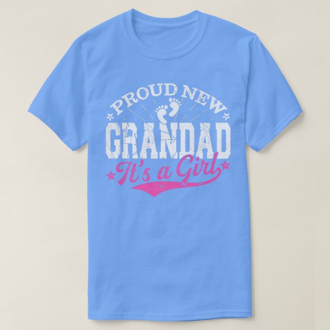 Distressed Gender Reveal Proud New Grandad It's A  T-Shirt (Design Front)