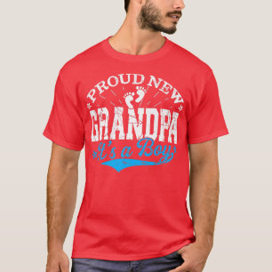 Distressed Gender Reveal Proud New Grandpa It's A  T-Shirt